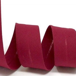 Wine Polycotton Bias Binding, 30mm (1 3/16in) wide *Sold Per Metre*