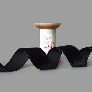 Black Swiss Velvet Ribbon, 22mm (7/8in) wide *Sold Per Metre*