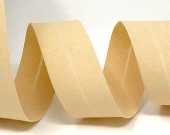 Vanilla Beige Polycotton Bias Binding, 30mm (1 3/16in) wide *Sold Per Metre*