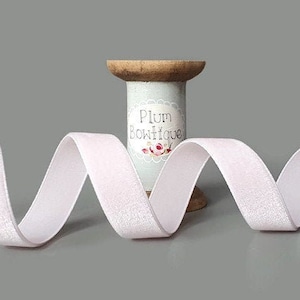 Palest Pink Swiss Velvet Ribbon, 16mm (5/8in) wide *Sold Per Metre*
