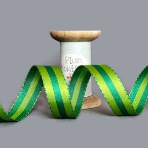 Farn & Apfelgrünes Satin Wendbares Band, 16mm (5/8in) breit *Pro Meter verkauft*