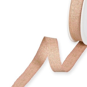 Gold Sparkle Blush Rose Textured Ribbon, 15mm (9/16in) wide *Sold Per Metre*