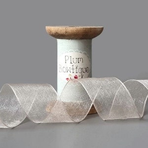 Cream Super Sheer Organza Ribbon, 40mm (1 9/16in) wide *Sold Per Metre*