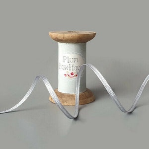 Silver Metallic Lamé Ribbon, 3mm (1/8in) wide *Sold per 1 metre/39 inch*