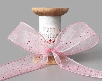 £3.20 per reel Sheer Organza Ribbon 25 metre rolls Many colours-15 mm Wide