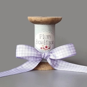 Cinta tradicional de jengibre lavanda y blanca, 15 mm (9/16 pulgadas) de ancho *Vendido por metro*