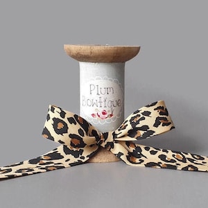 Leopard Print Cotton Bias Binding, 18mm (11/16in) wide *Sold Per Metre*