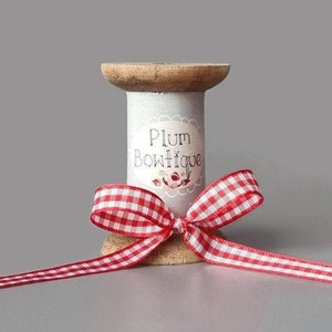 Rood &wit traditioneel Gingham lint, 10mm (3/8in) breed * Verkocht per meter *