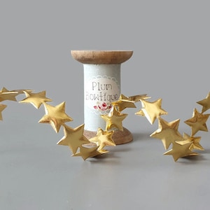 Metallic Gold Star Cut-Out Ribbon, 20mm wide *Sold Per Metre*