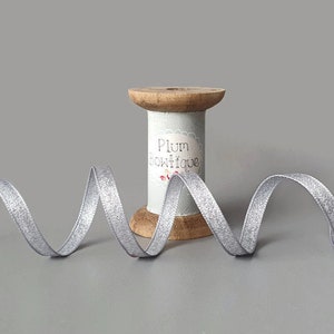 Silber Metallic Lamé-Band, 7 mm breit *Meterware*