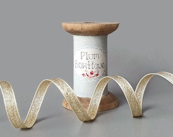 Gold Metallic Lamé Ribbon, 7mm (1/4in) wide *Sold Per Metre*