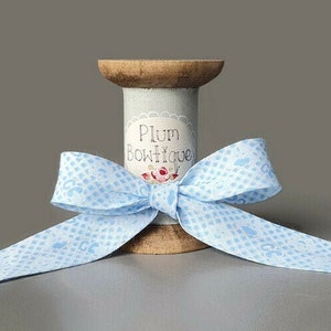 Light Blue & White Baby Print Polycotton Bias Binding, 18mm (11/16in) wide *Sold Per Metre*