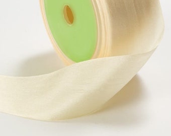 Cream 100% Pure Silk Ribbon, 32mm (1.25in) wide *Sold Per Metre*
