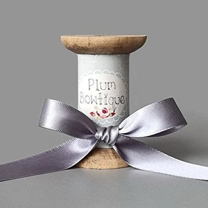 Leigrijs luxe gerecycled dubbel satijnen lint, 15 mm (9/16 in) breed *verkocht per meter*