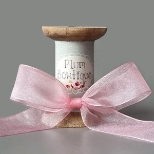 Rose Pink Super Sheer Organza Ribbon, 25mm (1in) wide *Sold Per Metre*