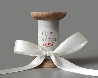 Bridal White Luxury Recycled Satin Ribbon, 15mm (9/16in) wide *Sold Per Metre*