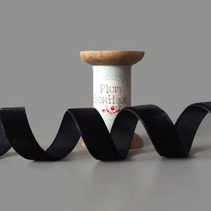 Black Swiss Velvet Ribbon, 16mm (5/8in) wide *Sold Per Metre*