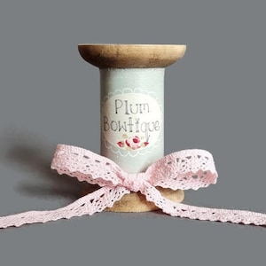 " Rosa ""Emma"" Spitzenband, Baumwoll-Spitzenborte, 10 mm breit * Meterware *