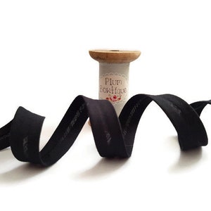 18 mm breites, schwarzes Schrägband aus Polycotton