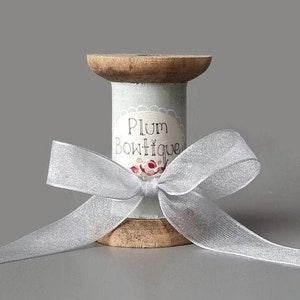 Silver Grey Super Sheer Organza Ribbon, 15mm (9/16in) wide *Sold Per Metre*