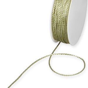 Cordino di seta intrecciato verde pistacchio da 5 m, spesso 2 mm (1/16 in) *Venduto a 5 m*
