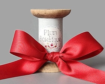 Red Luxury Recycled Satin Ribbon, 25mm (1in) wide *Per 1 Metre/39 inch*