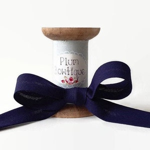 Dark Navy Polycotton Bias Binding, 18mm (11/16in) wide *Sold Per Metre*