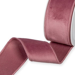 1 Baby Pink Velvet Ribbon, Wired Velvet Ribbon, 1 inch Velvet Ribbon –  Joycie Lane Designs