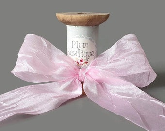 Light Pink Silky Crush Ribbon, 38mm (1.5in) wide *Sold Per Metre*