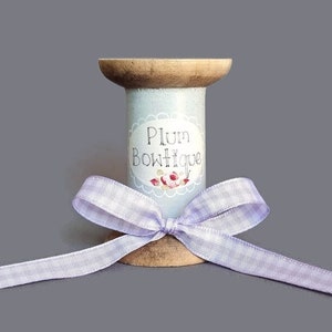 Cinta tradicional de cuadros de color lavanda y blanco, 10 mm (3/8 pulg.) de ancho *Vendido por metro*