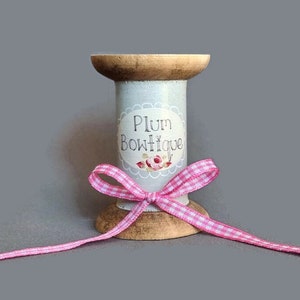 Bright Pink & White Traditional Gingham Ribbon, 5mm (3/16in) wide *Sold Per Metre*