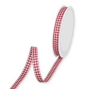 Fita xadrez rústica vermelho escuro, 10 mm (3/8 pol.) de largura *Vendida por metro*