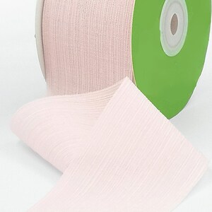 Palest Pink Crinkle Chiffon Ribbon, 50mm (2in) wide *Sold Per Metre*