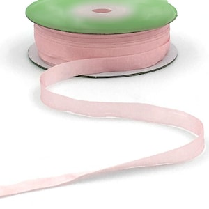 Ballet Pink 100% Reines Seidenband, 7mm breit *Pro Meter verkauft*