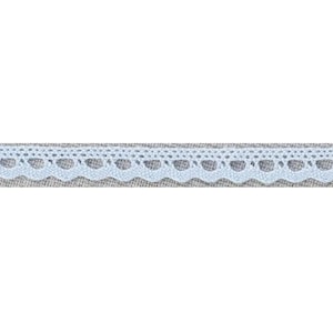 ライトブルー「ボニー」細ジグザグスカロップ 100% コットン クルーニー レース トリム、幅 8 mm (5/16 インチ) *メートル単位で販売*