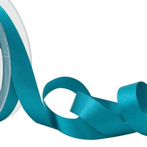 Malibu Blue Luxury Recycled Satin Ribbon, 15mm (9/16in) wide *Sold Per Metre*
