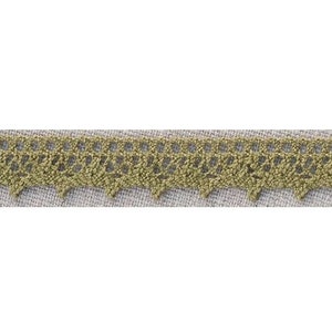 "Olivgrüner ""Jessie"" Spitzenborte aus 100% Baumwolle, 15 mm breit * Meterware *