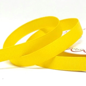 Sunny Yellow Grosgrain Ribbon, 9mm (11/32in) wide *Sold Per Metre*