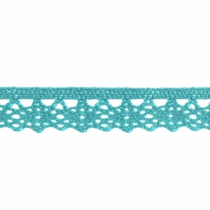 Teal &quot;Emma&quot; Fine Lace Trim, 10mm (3/8in) wide *Sold Per Metre*