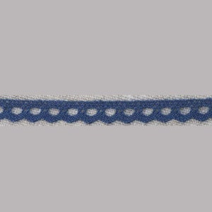 Navy Blue "Bonnie" Fine Zig-Zag Scallop 100% Cotton Cluny Lace Trim, 8mm (5/16in) wide *Sold Per Metre*