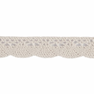 Creme "Pippa" Double Scallop 100% Baumwolle Spitzenborte, 22mm (7/8in) breit *Verkauft pro Meter*