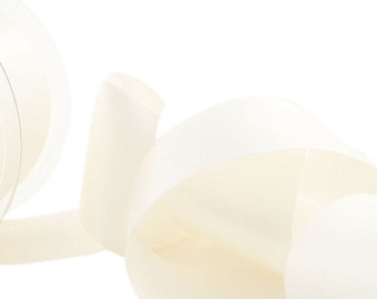 Bridal White Luxury Double Satin Ribbon, 50mm (2in) wide *Sold Per Metre*