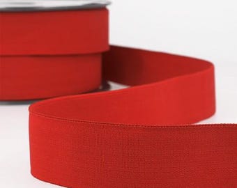 Red Super Soft Knitted Elastic, 20mm (3/4in) wide *Per 1 Metre/39 inch*