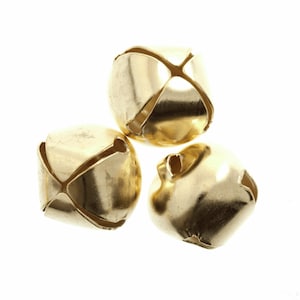 10 x Gold Round Jingle Bells, 20mm (3/4in)  *Sold per 10*