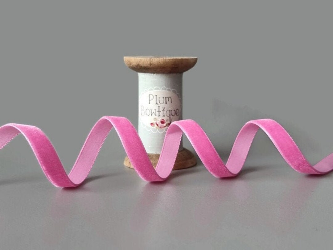 Shocking Pink Swiss Velvet Ribbon, 9mm (11/32in) Wide *sold per