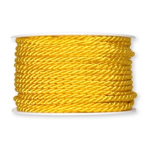 Cordone setoso intrecciato giallo oro, spessore 4 mm (5/32 pollici) *Venduto al metro*