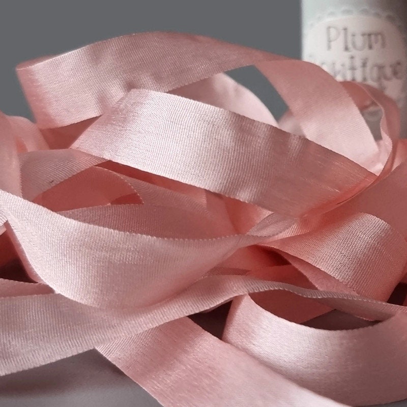 Vintage Rose Pink Habotai Silk Ribbon