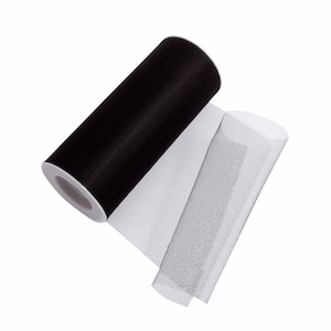 Black Fine Veil Tulle Mesh Net Ribbon, 150mm (6in) de large * Vendu par mètre *