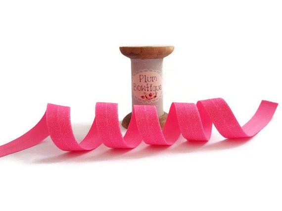 Fold-over Elastic 3/4in Shocking Pink - PER QUARTER METRE Fold-over Elastic 3/4in Shocking Pink - PER QUARTER METRE