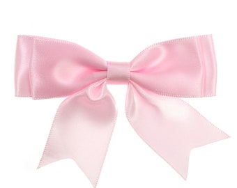 Satén rosa pálido ready-made large Double-Bow *Vendido individualmente*